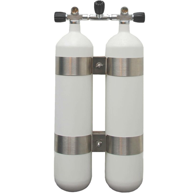 Polaris Doppelgerät 7L 300 bar Stahl mit V4TEC Schellen und Absperrbrücke